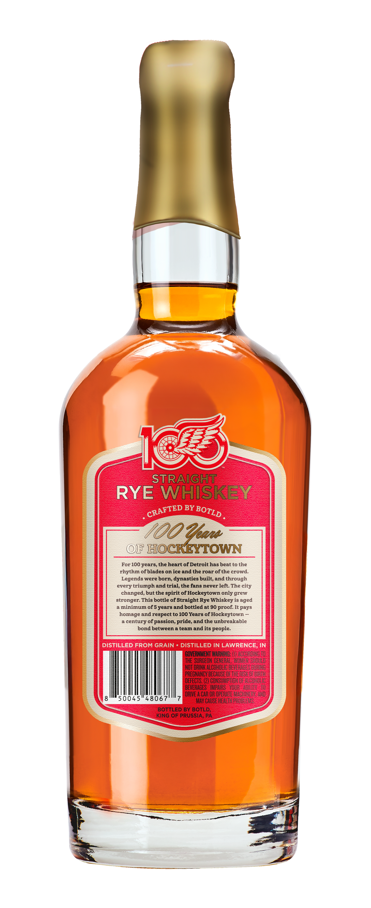 Detroit Red Wings Straight Rye Whiskey Centennial Edition
