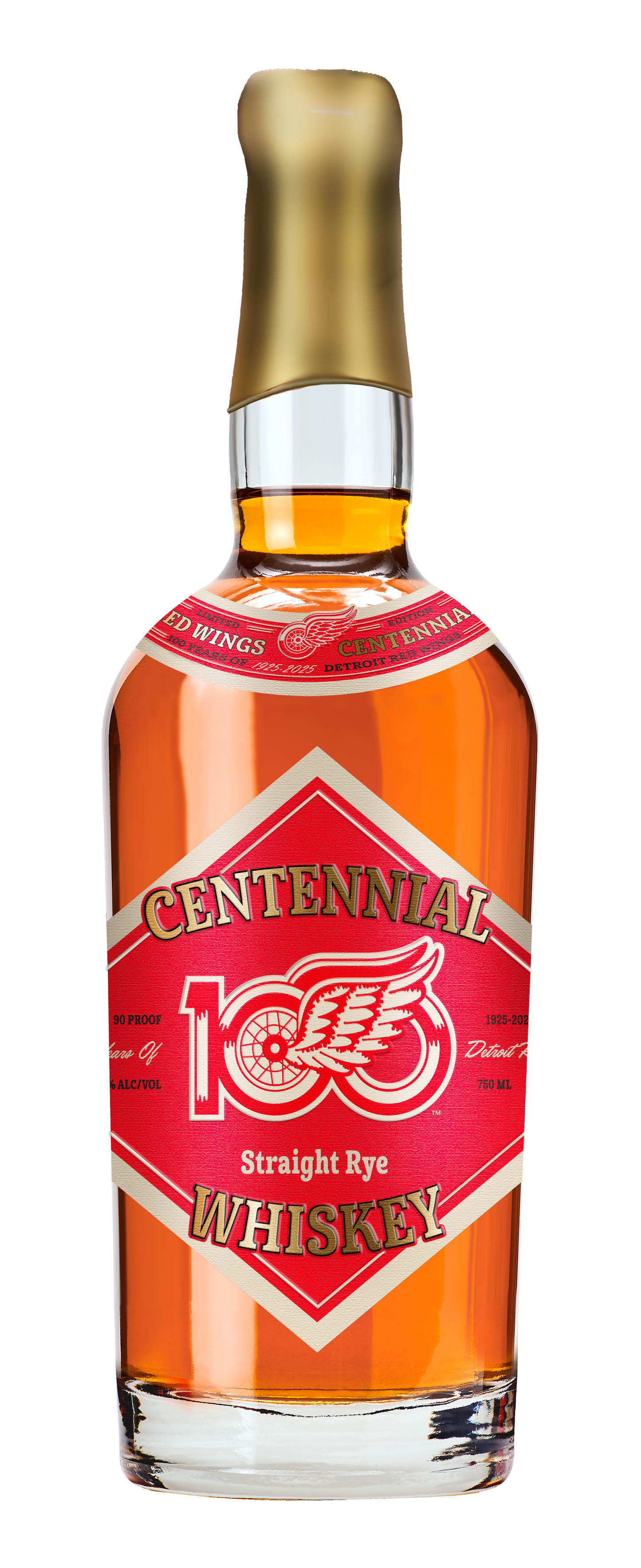 Detroit Red Wings Straight Rye Whiskey Centennial Edition